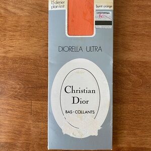 Vintage Christian Dior Diorella Ultra Sheer Tights in Burnt Orange NOS